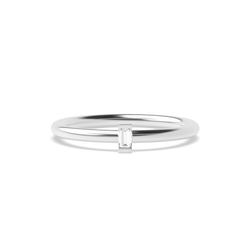Channel Setting Baguette Platinum Vertical minimalist Engagement Rings