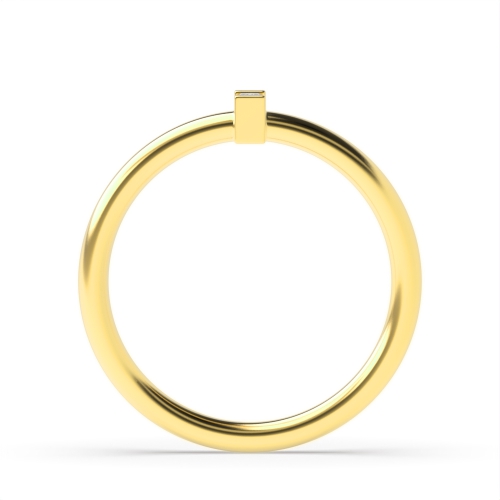 Channel Setting Baguette Yellow Gold Vertical minimalist Engagement Rings