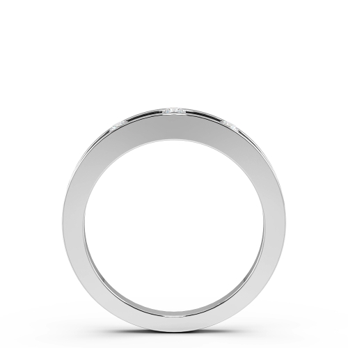Channel Setting Round Open Wedding Minimalist Diamond Ring