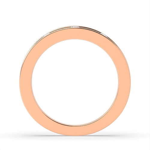 Channel Setting Round Rose Gold Open wedding Minimalist Engagement Rings