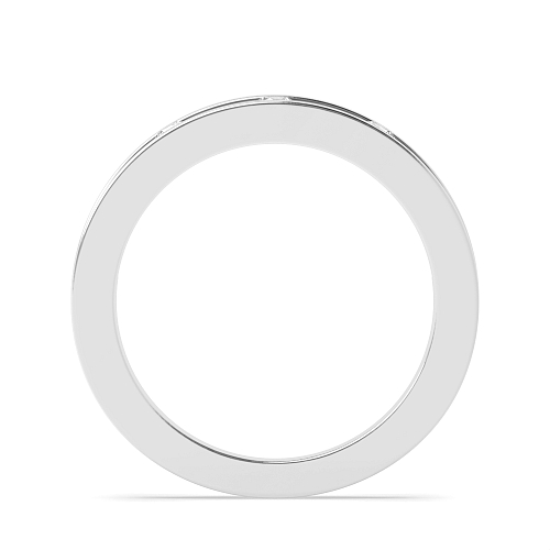 Channel Setting Round Platinum Open wedding Promise Engagement Rings