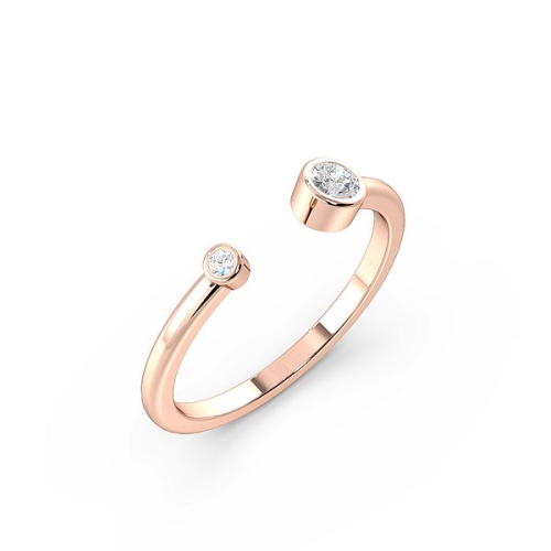 Buy Two Diamonds Open Ended Designer Diamond Ring - Abelini