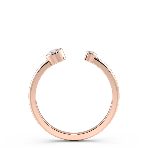 Bezel Setting Round Rose Gold Designer Diamond Ring