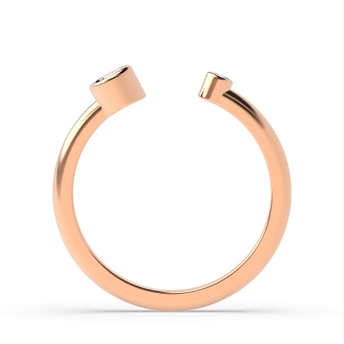 Bezel Setting Round Rose Gold Open ended Diamond Rings