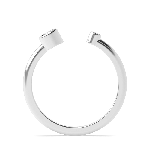 Bezel Setting Round Platinum Open ended Promise Diamond Rings