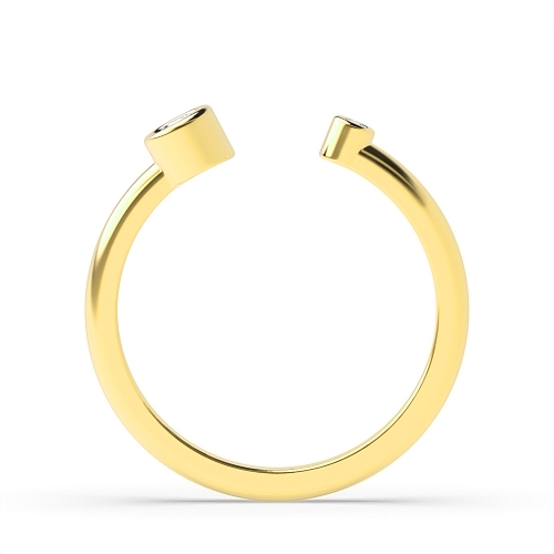 Bezel Setting Round Yellow Gold Open ended Diamond Rings