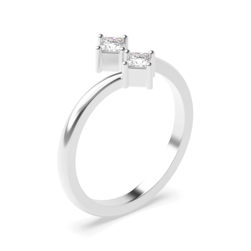 4 Prong Princess Platinum Minimalist Diamond Rings