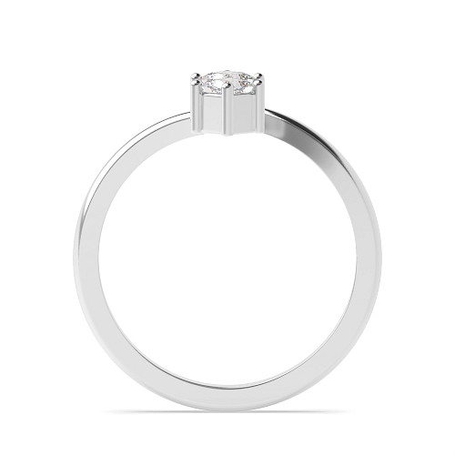 Princess Platinum Two minimalist Promise Engagement Rings