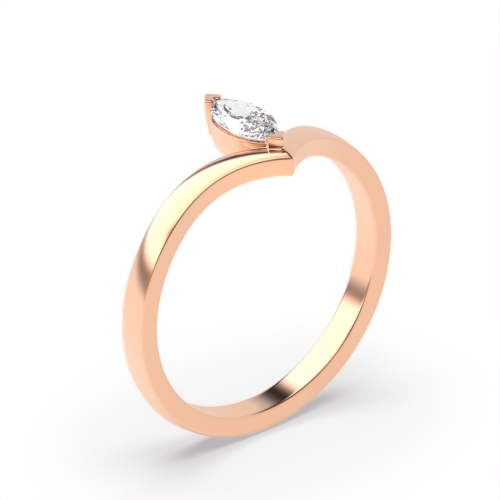 4 Prong Marquise Rose Gold Stylish minimalist Minimalist Engagement Rings