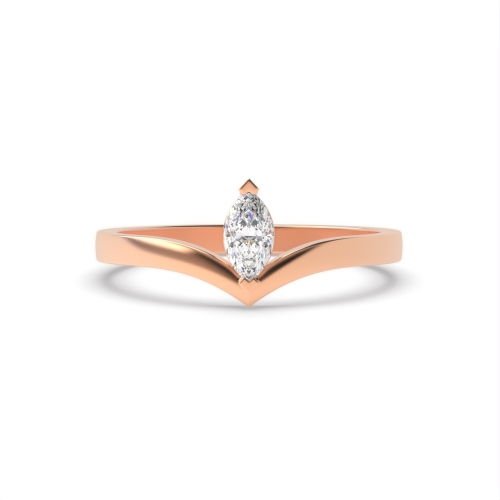 4 Prong Marquise Rose Gold Stylish minimalist Minimalist Engagement Rings