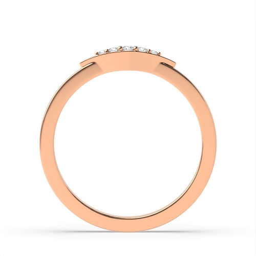 Pave Setting Round Rose Gold Delicate Minimalist Diamond Rings
