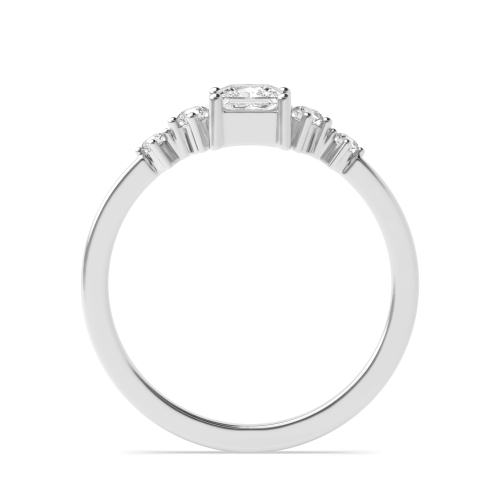 4 Prong Princess Side Stone Diamond Ring