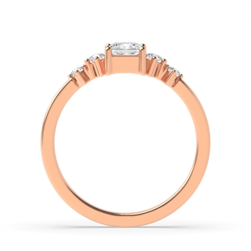 4 Prong Princess Rose Gold Minimalist Engagement Rings