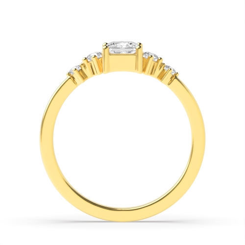 4 Prong Princess Yellow Gold Minimalist Engagement Rings