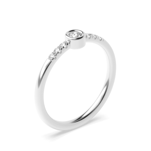 Bezel Setting Petit Classic Shoulder Diamond Engagement Rings