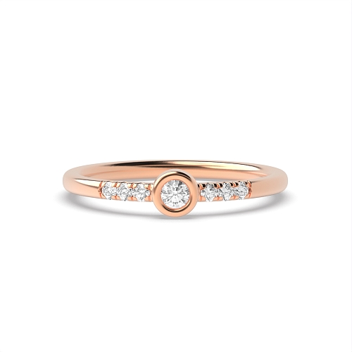 Bezel Setting Round Rose Gold Majestic Minimalist Engagement Rings