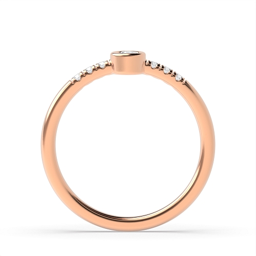 Bezel Setting Round Rose Gold Majestic Minimalist Engagement Rings