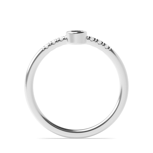 Bezel Setting Round Majestic Black Diamond Minimalist Engagement Rings