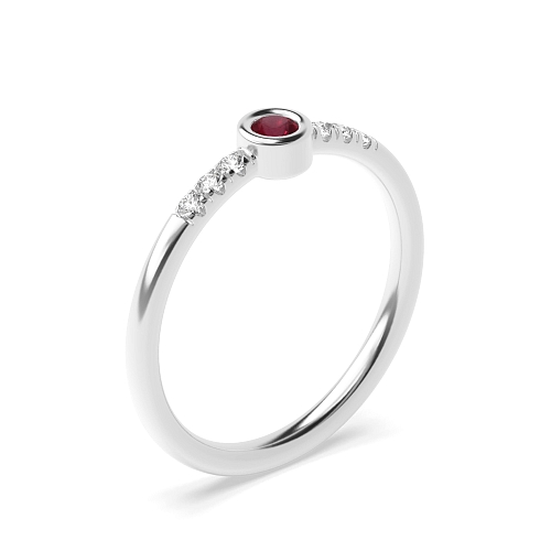 Round Majestic Ruby Engagement Rings