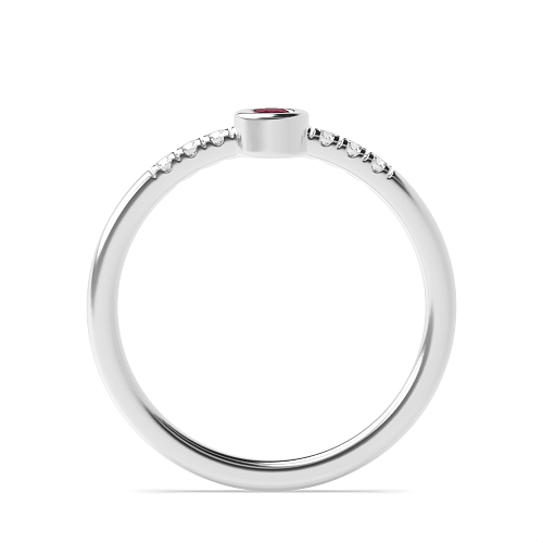 Round Majestic Ruby Engagement Rings