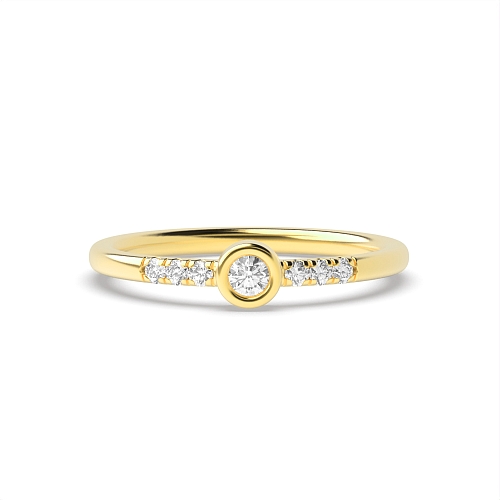 Round Yellow Gold Majestic Engagement Rings