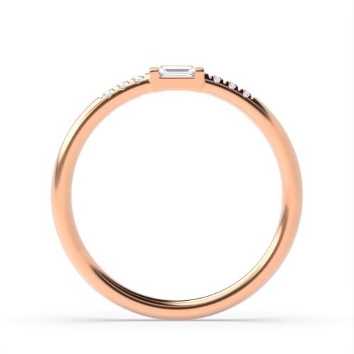 Baguette Rose Gold Petit Engagement Rings