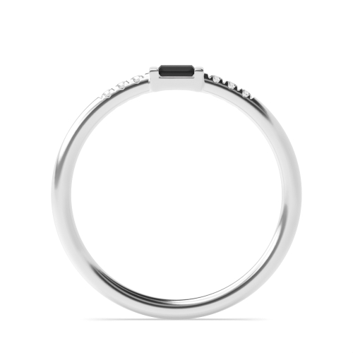Channel Setting Baguette Petit Black Diamond Minimalist Engagement Rings