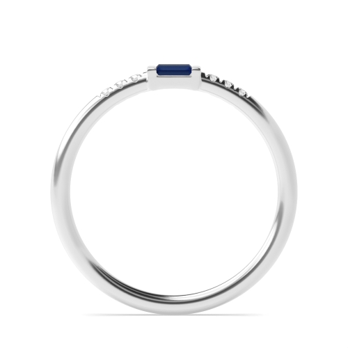 Baguette Petit Blue Sapphire Engagement Rings