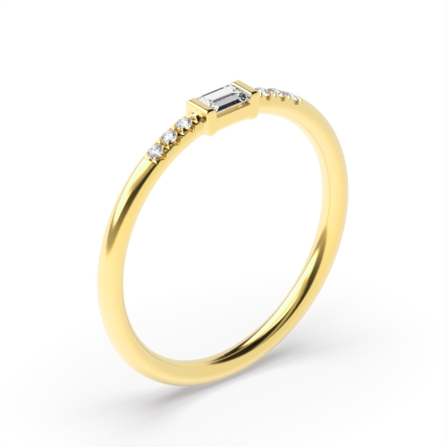 Baguette Yellow Gold Petit Engagement Rings
