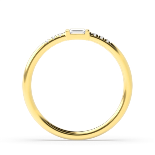 Baguette Yellow Gold Petit Engagement Rings