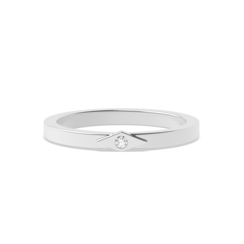 Bezel Setting Round Platinum Divine Promise Engagement Rings