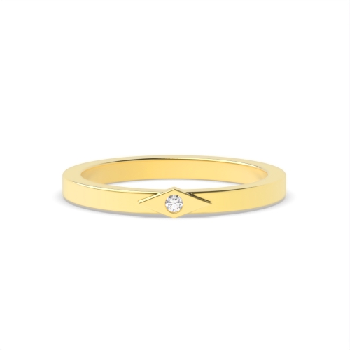 Bezel Setting Round Yellow Gold Divine Engagement Rings