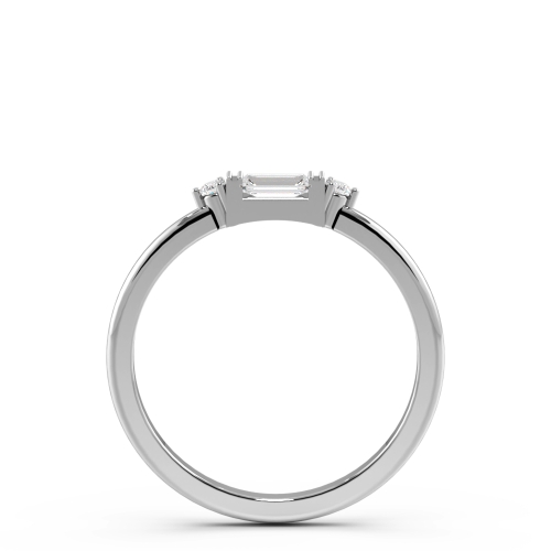 Channel Setting Baguette Miligrain Minimalist Engagement Ring