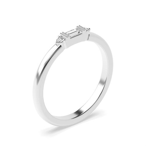 Baguette Channel set milligrain Minimalist Engagement Rings