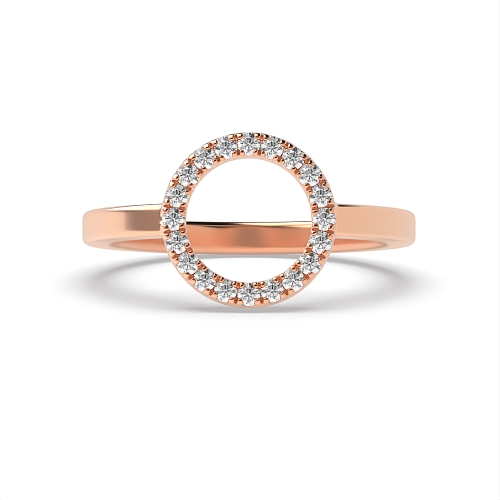 Rose Gold Round pave setting Minimalist Engagement Rings