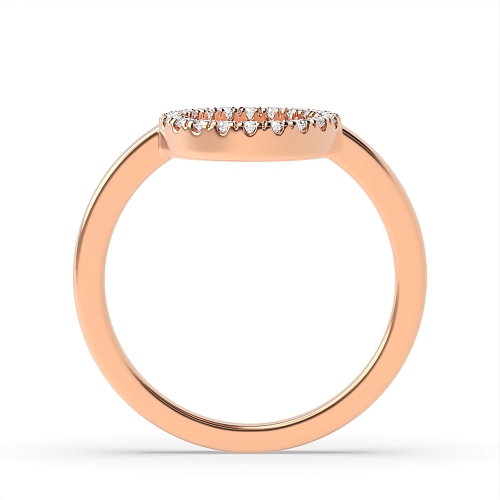 Rose Gold Round pave setting Minimalist Engagement Rings