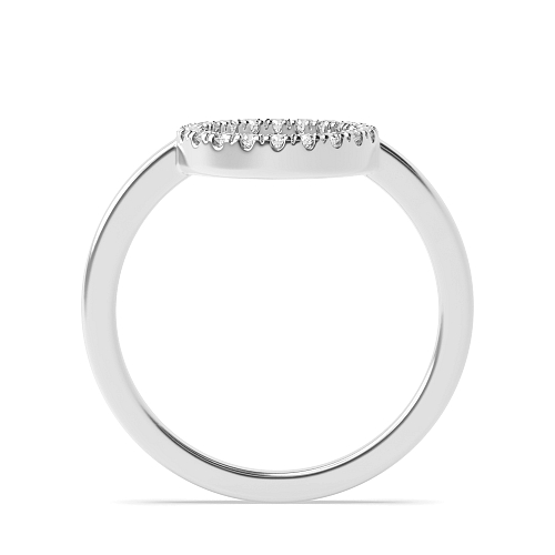 Platinum Round pave setting Promise Engagement Rings