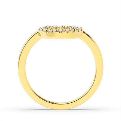 Yellow Gold Round pave setting Engagement Rings