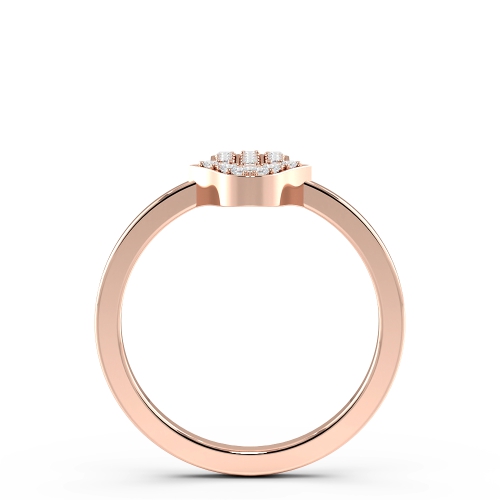 Pave Setting Round Rose Gold Hamsa Diamond Rings