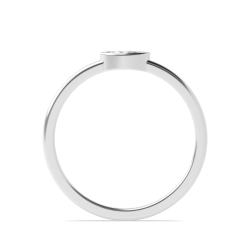 Bezel Setting Marquise Minimalist Solitaire Engagement Ring