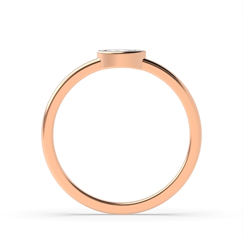 Bezel Setting Marquise Rose Gold Minimalist Engagement Rings