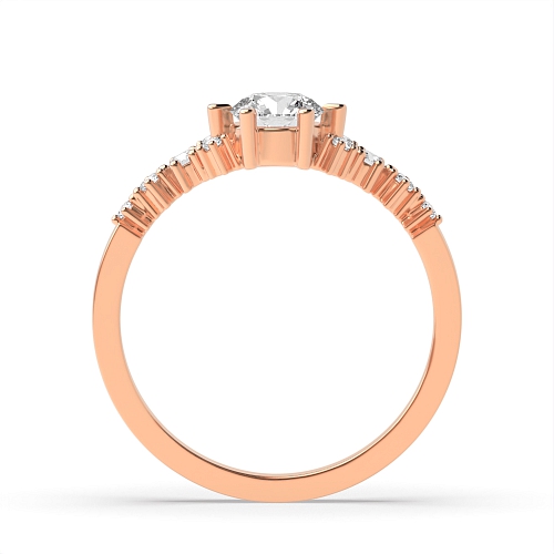 6 Prong Round Rose Gold Designer Minimalist Engagement Rings