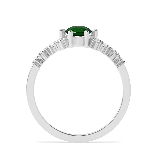 6 Prong Round Designer Emerald Unusual Engagement Rings