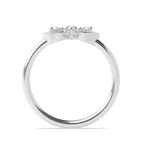 Pave Setting Round Two minimalist Moissanite Engagement Rings