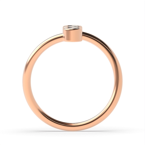 Bezel Setting Round Rose Gold 2 stone bezel Minimalist Engagement Rings