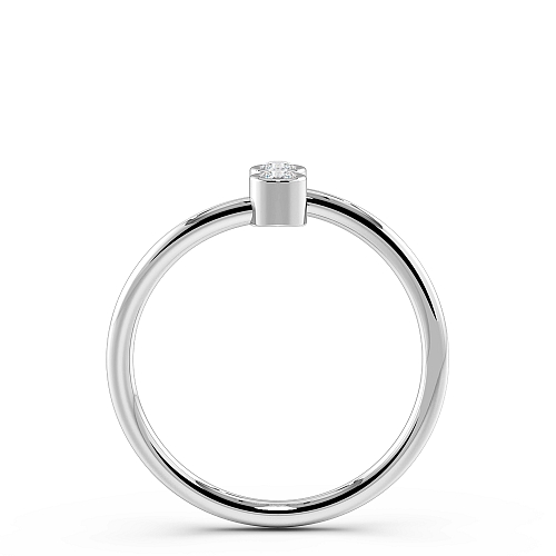 Setting Round 2 stone Bezel Minimalist Engagement Ring