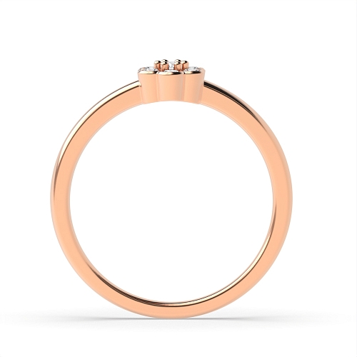 Round Rose Gold Flower look minimalist Engagement Rings