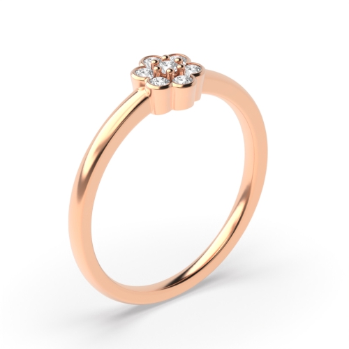 Round Rose Gold Flower look minimalist Minimalist Engagement Rings