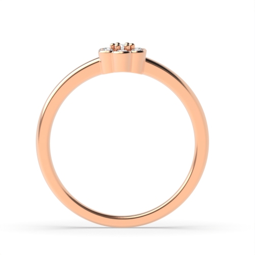 Round Rose Gold Flower look minimalist Minimalist Engagement Rings