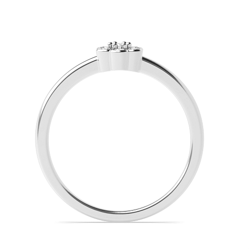 Round Flower look minimalist Moissanite Engagement Rings